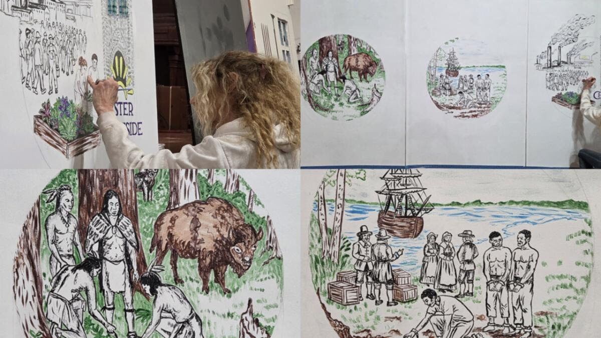 painting garden shed murals